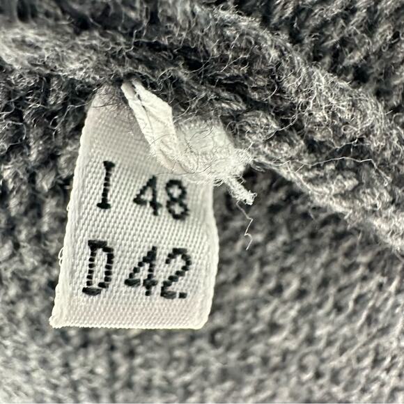 SALE!!! Bluemarine Grey Woll Cardigan Sweater with Leather Details Size L - Picture 4 of 9